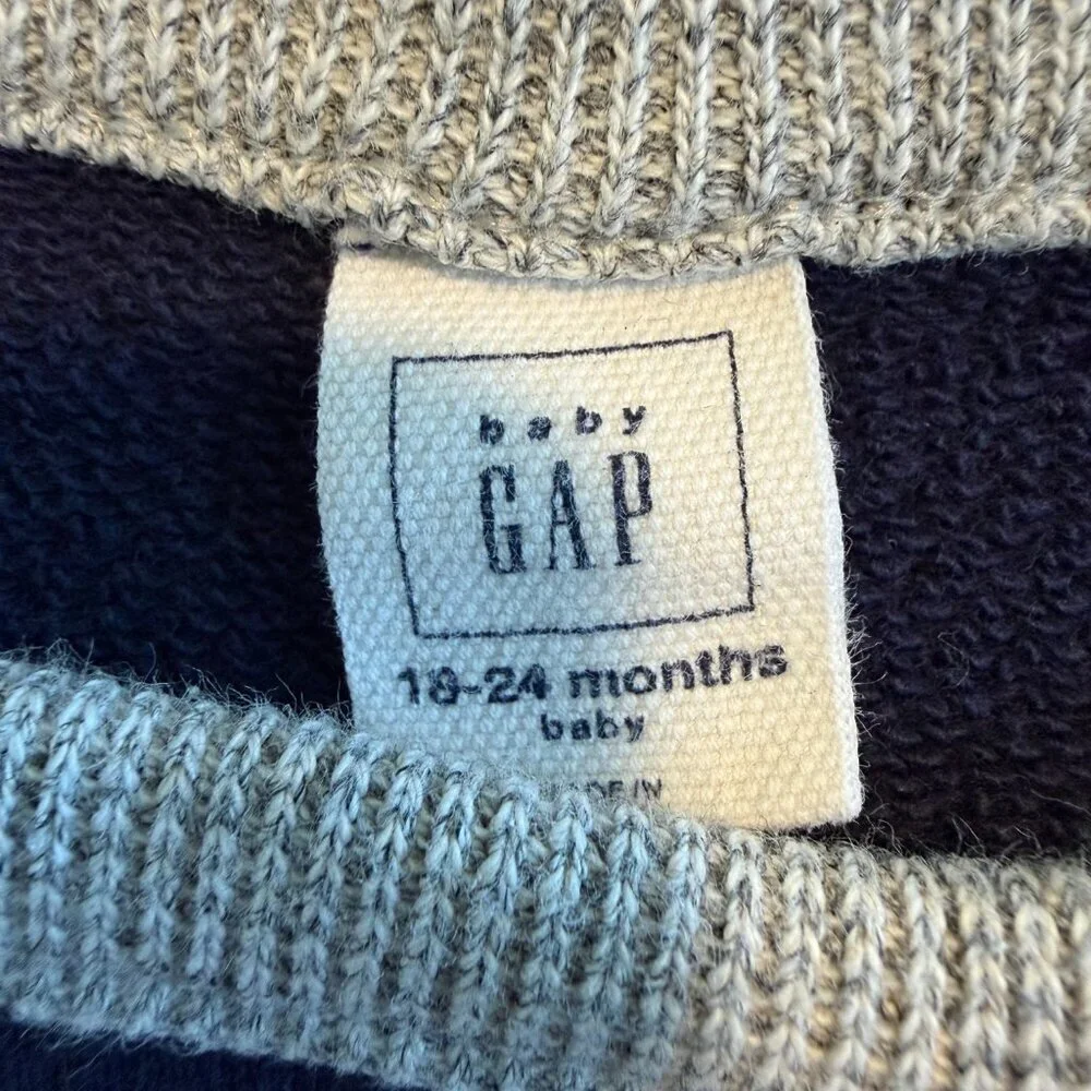 Baby GAP Navy Blue Orange Glasses Cotton Sweatshirt 18-24 MO
